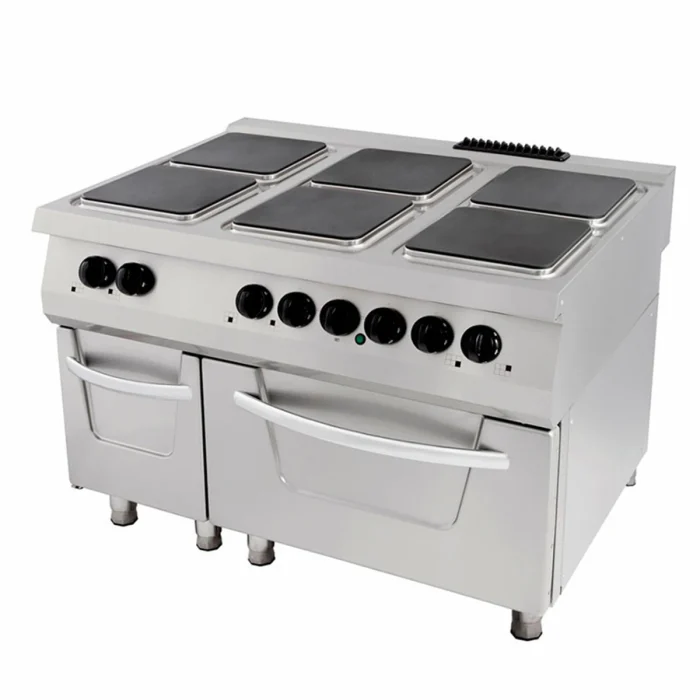 Gastro Premium Herd - 6 Brenner - Dreifache Einheit - 90 cm Tief - inkl. Ofen - Elektrisch – Bild 1