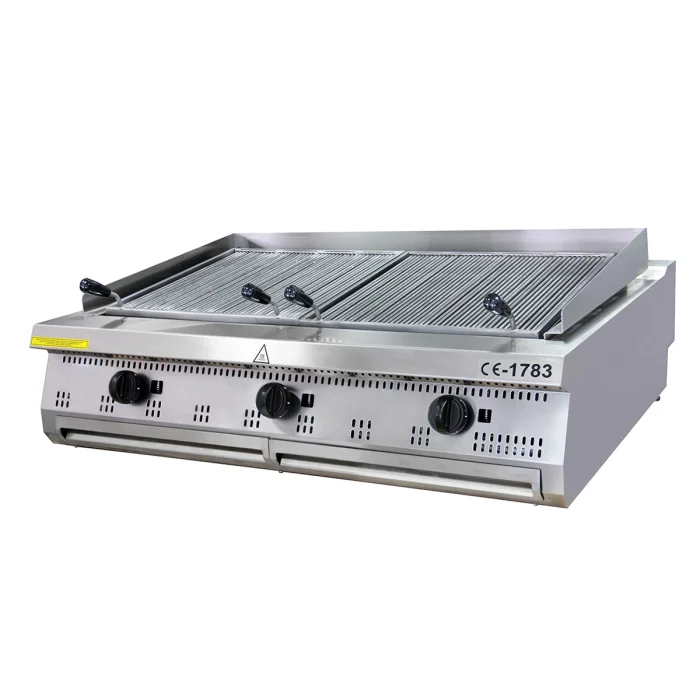 Gastro Premium Holzkohlengrill - 3 Zonen - Dreifache Einheit - 90 cm Tief - Gas – Bild 1