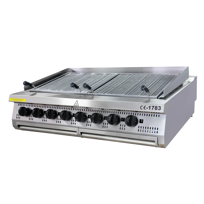 Gastro Premium Holzkohlengrill - 8 Zonen - Dreifache Einheit - 90 cm Tief - Gas – Bild 1