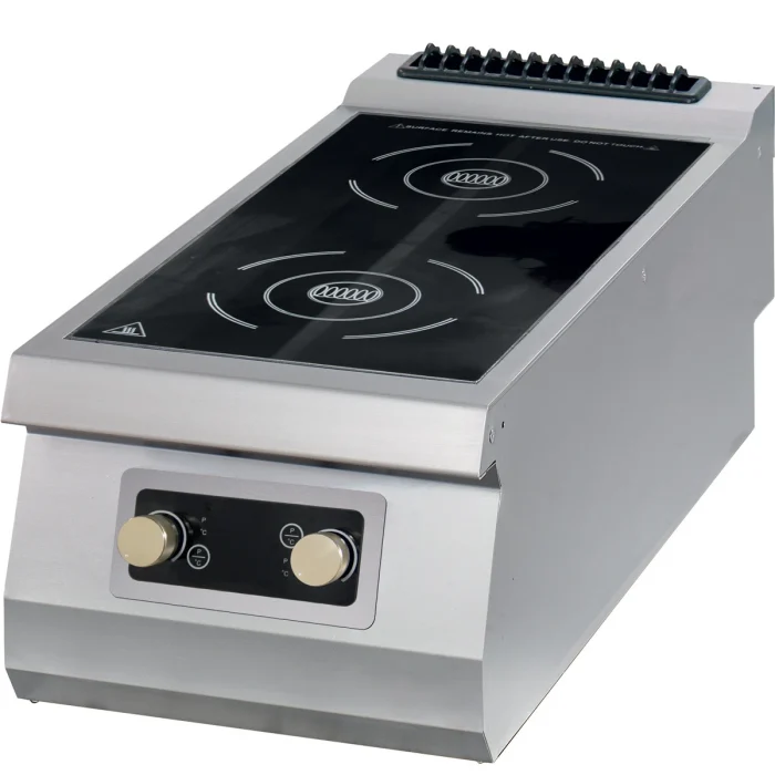 Gastro Premium Induktionskochfeld - 2 Brenner - Einzeleinheit - 90 cm Tief - Elektrisch – Bild 1