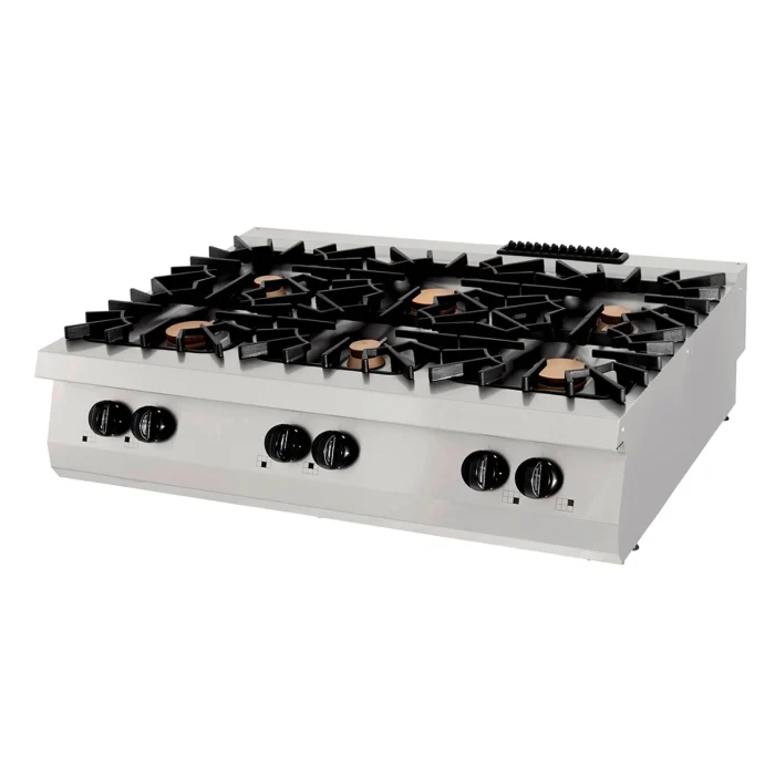 Gastro Premium Kochfeld - 6 Brenner - Dreifache Einheit - 90 cm Tief - Gas – Bild 1