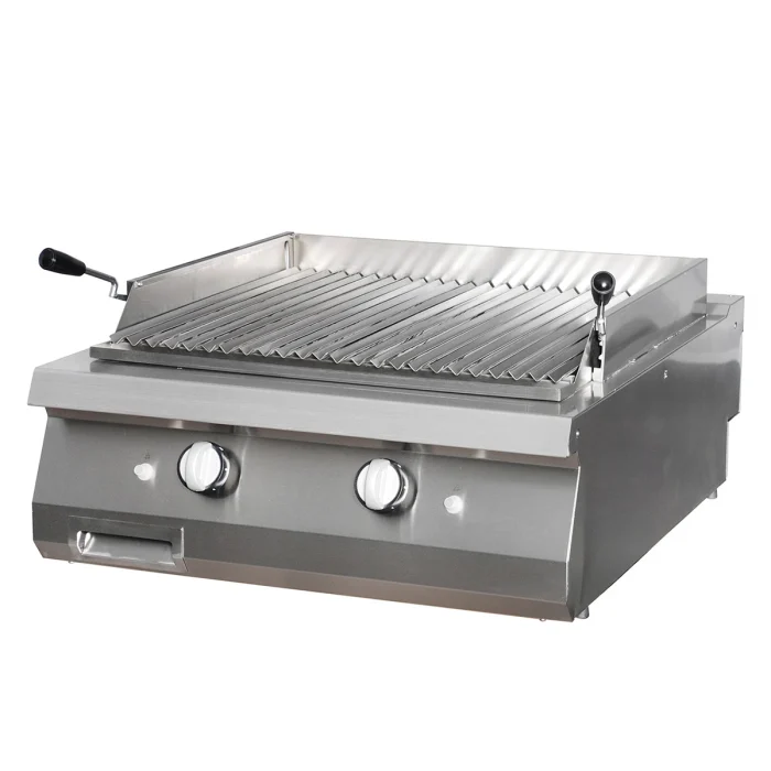 Gastro Premium Lavasteingrill - Doppeleinheit - 90 cm Tief - Gas – Bild 1