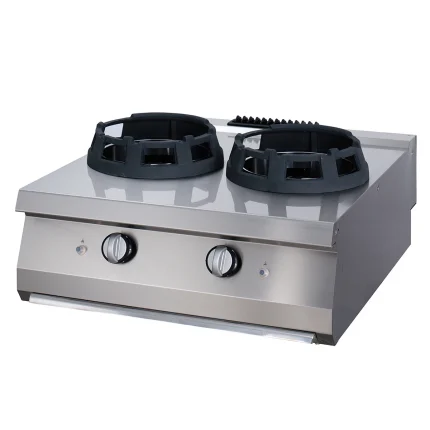 Gastro Premium Wok Herd - 2 x 28,5 Kochringe - Doppeleinheit - 90 cm Tief - Gas