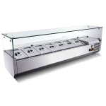Kühlaufsatzvitrine GN 1/3, 140 x 40, Glasaufsatz – Bild 2
