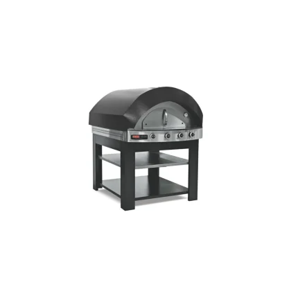 Kuppel Pizzaofen mit Gas / 11 x 25 cm / Shwarz / mit Untergestell /Manuell