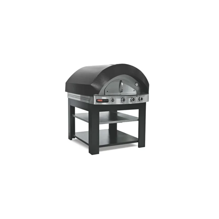 Kuppel Pizzaofen mit Gas / 11 x 25 cm / Shwarz / mit Untergestell /Manuell – Bild 1