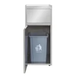 Müllbox aus Edelstahl, mit Tonne 60L, 50x53x120cm – Bild 2