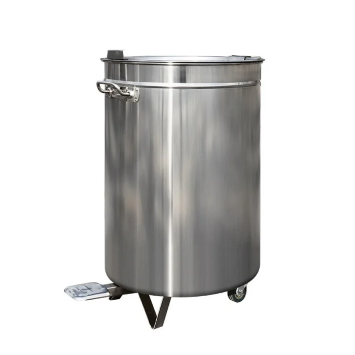 Mülleimer aus Edelstahl, 80L, mit Fußpedal – Bild 1