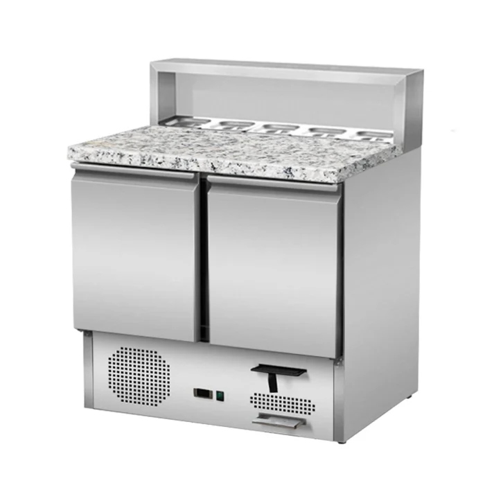 Pizzasaladette 2 Türen, Aufsatz Edelstahl, 90 x 70 – Bild 1
