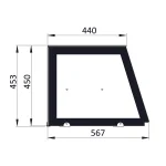 Saladette 2 Türen, 90 x 70 gerader Glasaufbau, Klarglas mit schwarzem Rand – Bild 2