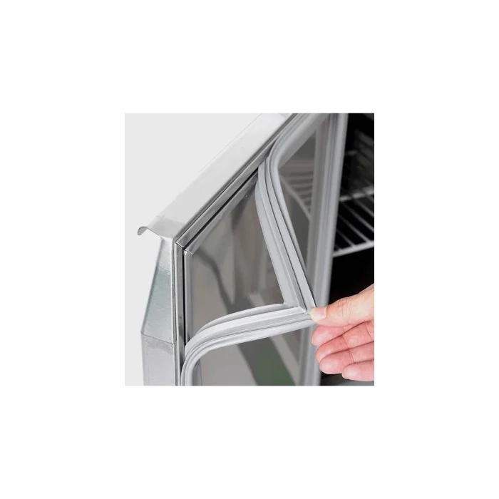 Saladette 2 Türen, 90 x 70 gerader Glasaufbau, Klarglas mit schwarzem Rand – Bild 5