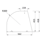 Saladette 3 Türen, 137 x 70 gebogener Glasaufbau, Klarglas – Bild 2
