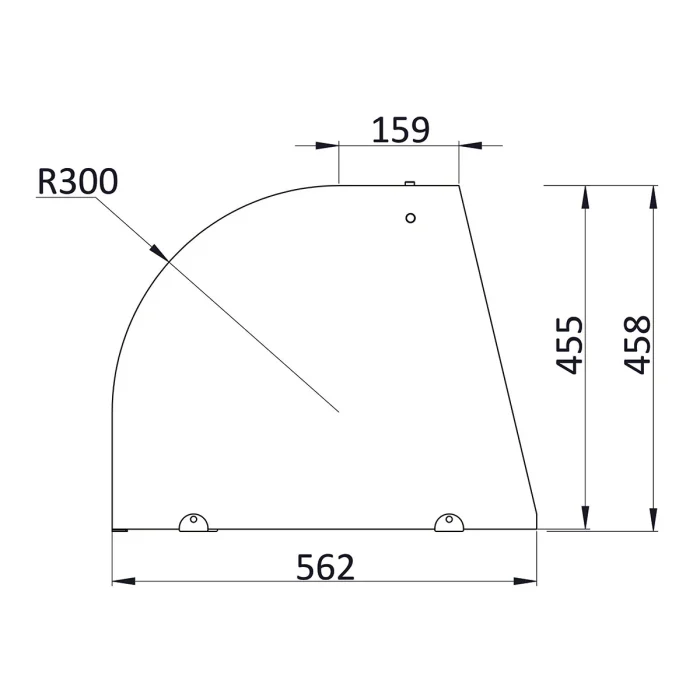 Saladette 3 Türen, 137 x 70 gebogener Glasaufbau, Klarglas – Bild 2