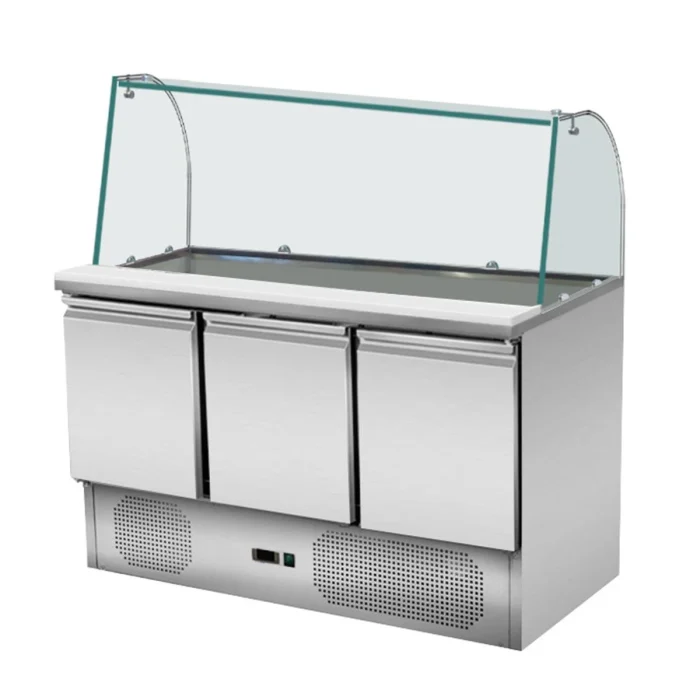 Saladette 3 Türen, gebogenes Glas, 137 x 70 – Bild 1