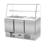 Saladette 3 Türen,137 x 70 gerader Glasaufbau, Klarglas
