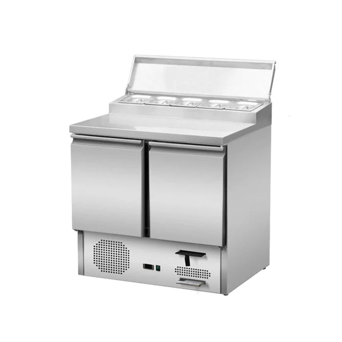 Saladette/Zubereitungstisch 2 Türen, Unterbaukühlung, 90x70 – Bild 1