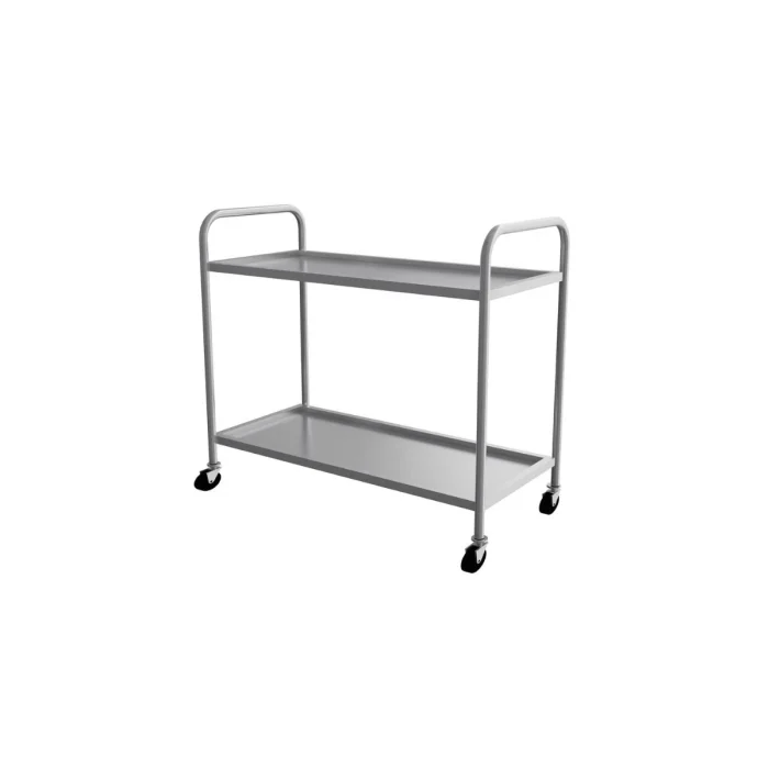 Servierwagen aus Edelstahl / 2 Ablagen / Belastbar bis 80 kg – Bild 1