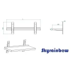 Wandbord Edelstahl verstärkt, 1 Boden, 120x40 – Bild 6