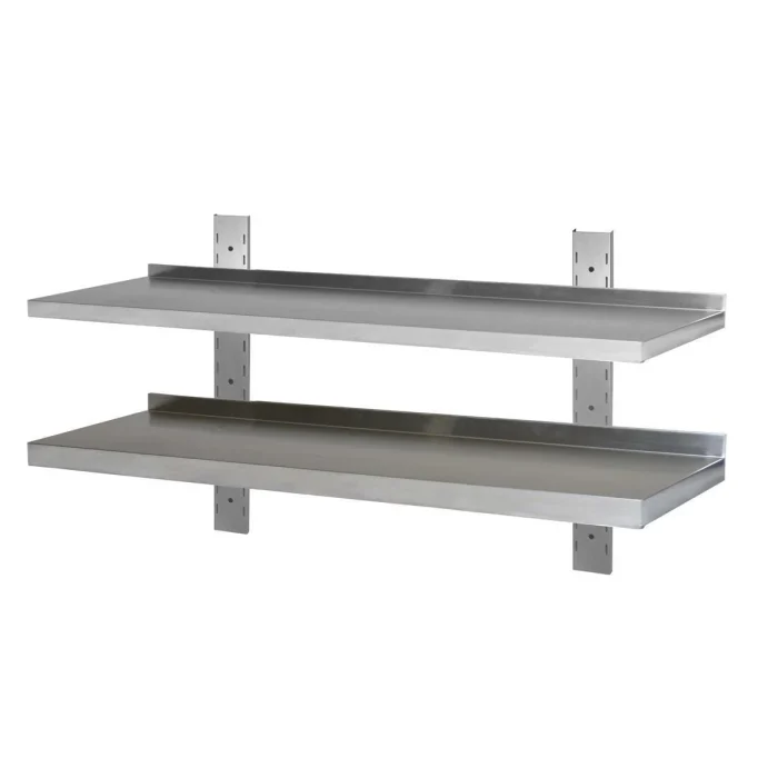 Wandbord Edelstahl verstärkt, 2 Böden, 150x30 – Bild 1