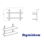 Wandbord Edelstahl verstärkt, 2 Böden, 150x30 – Bild 6